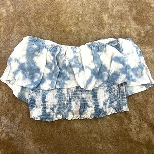 Hollister | Top | XS | Blue Tie-Dye Off-Shoulder Women's Top